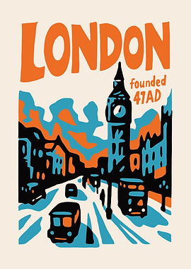 London Cityscape Poster Print