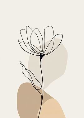 Minimalist Flower Line Art