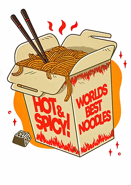 Hot and Spicy Noodles Illustration