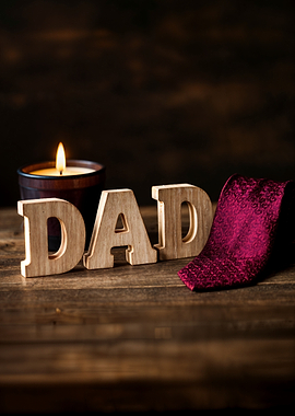 Father's Day Still Life with Candle