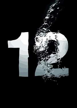 Abstract Number Twelve with Water Effect