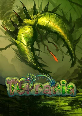 Terraria Plantera Boss Fight Artwork
