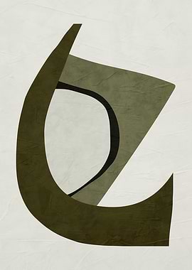 Abstract Olive Green Geometric Art