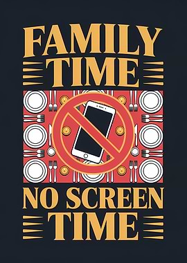 Family Time No Screen Time Graphic