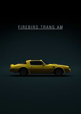 Yellow Firebird Trans Am Car Poster