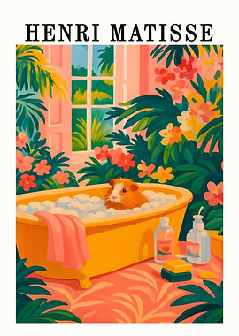 Henri Matisse style guinea pig bath