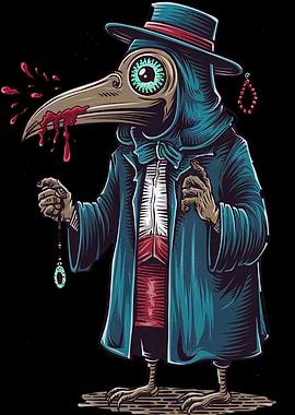 Plague Doctor with Blood and Pocketwatch