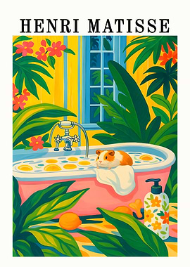 Henri Matisse style guinea pig bath