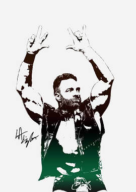 LA Knight Wrestling Illustration