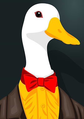 Duck in Suit with Bowtie