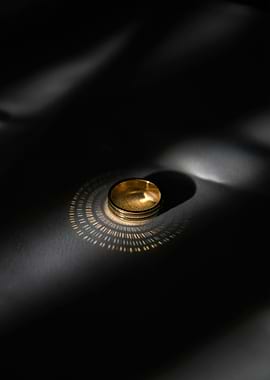 Golden Ring with Light Pattern