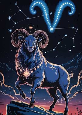 Aries Zodiac Sign Illustration