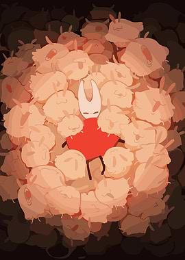 Hollow Knight surrounded by Moths
