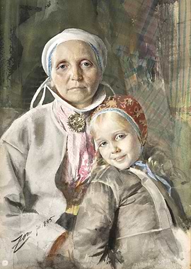 Portrait of a Woman and Child