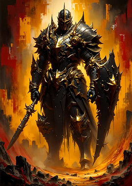 Armored Knight with Sword and Shield