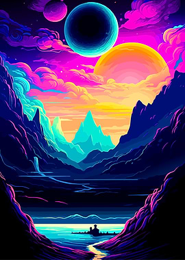 Neon Planet Landscape