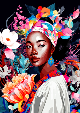 Floral Portrait of a Woman