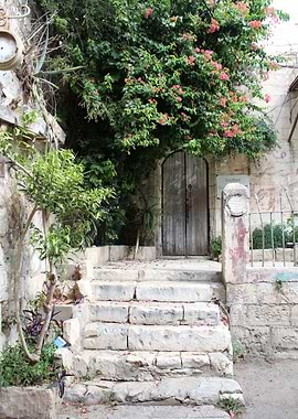 Stone Steps to a Wooden Door