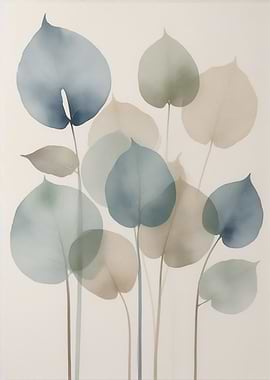 Botanical Watercolor Leaves Art