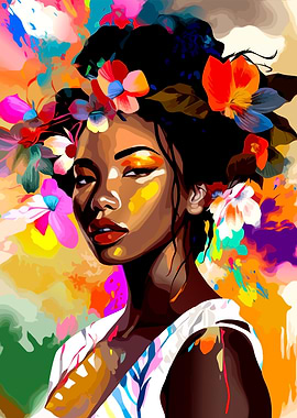 Floral Portrait of a Woman