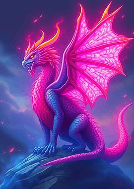 Pink and Blue Dragon