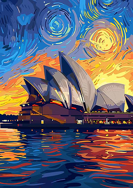Sydney Opera House Impressionistic Painting