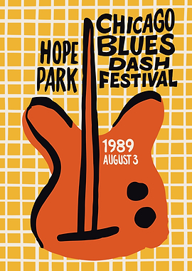 Chicago Blues Dash Festival 1989 Poster