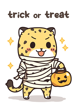 Cute Leopard Mummy Trick or Treat