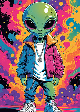 Cool Alien Jacket Chain