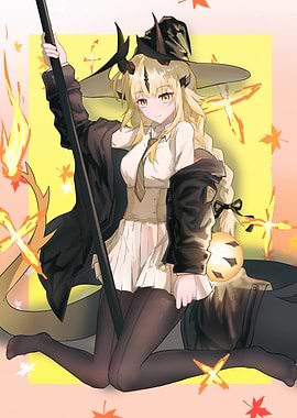 Anime Witch Girl with Staff