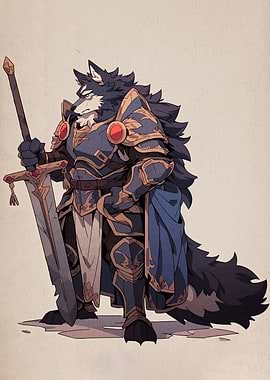 Wolf Warrior in Armor with Sword