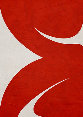 Abstract Red and White Art