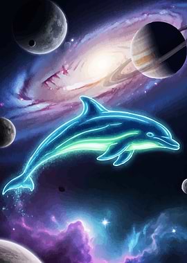 Neon Dolphin Space