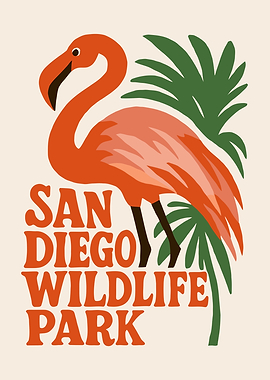 San Diego Wildlife Park Flamingo Poster