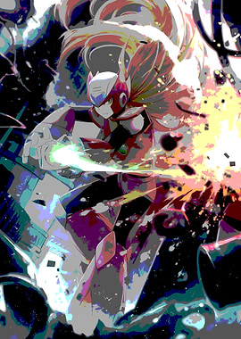 Mega Man Zero action pose illustration