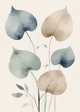 Watercolor Leaves Botanical Art