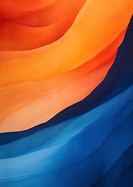 Abstract Orange and Blue Waves