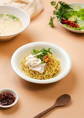 Noodle Dish with Fish and Soup