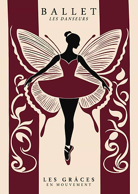 Ballet Dancer with Butterfly Wings Poster