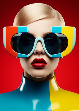 Retro Fashion Portrait with Bold Sunglasses