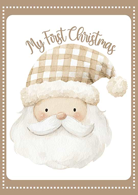 My First Christmas Santa Illustration