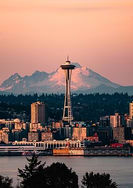 Space Needle and Mount Baker
