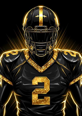 Football Player in Black and Gold