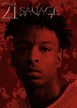 21 Savage Portrait in Red