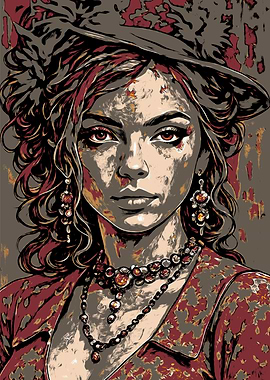 Elegant Woman Portrait with Hat