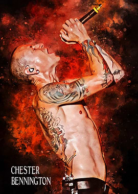 Chester Bennington Watercolor Portrait