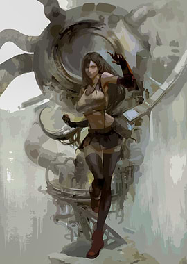 Tifa Lockhart in Industrial Setting