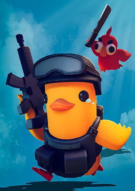 Armed Duck and Red Bird