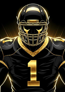 Football Player in Black and Gold