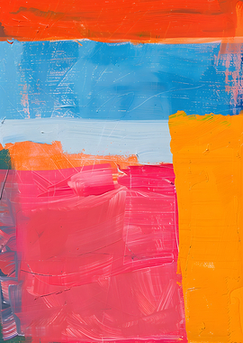Abstract Painting with Bold Color Blocks